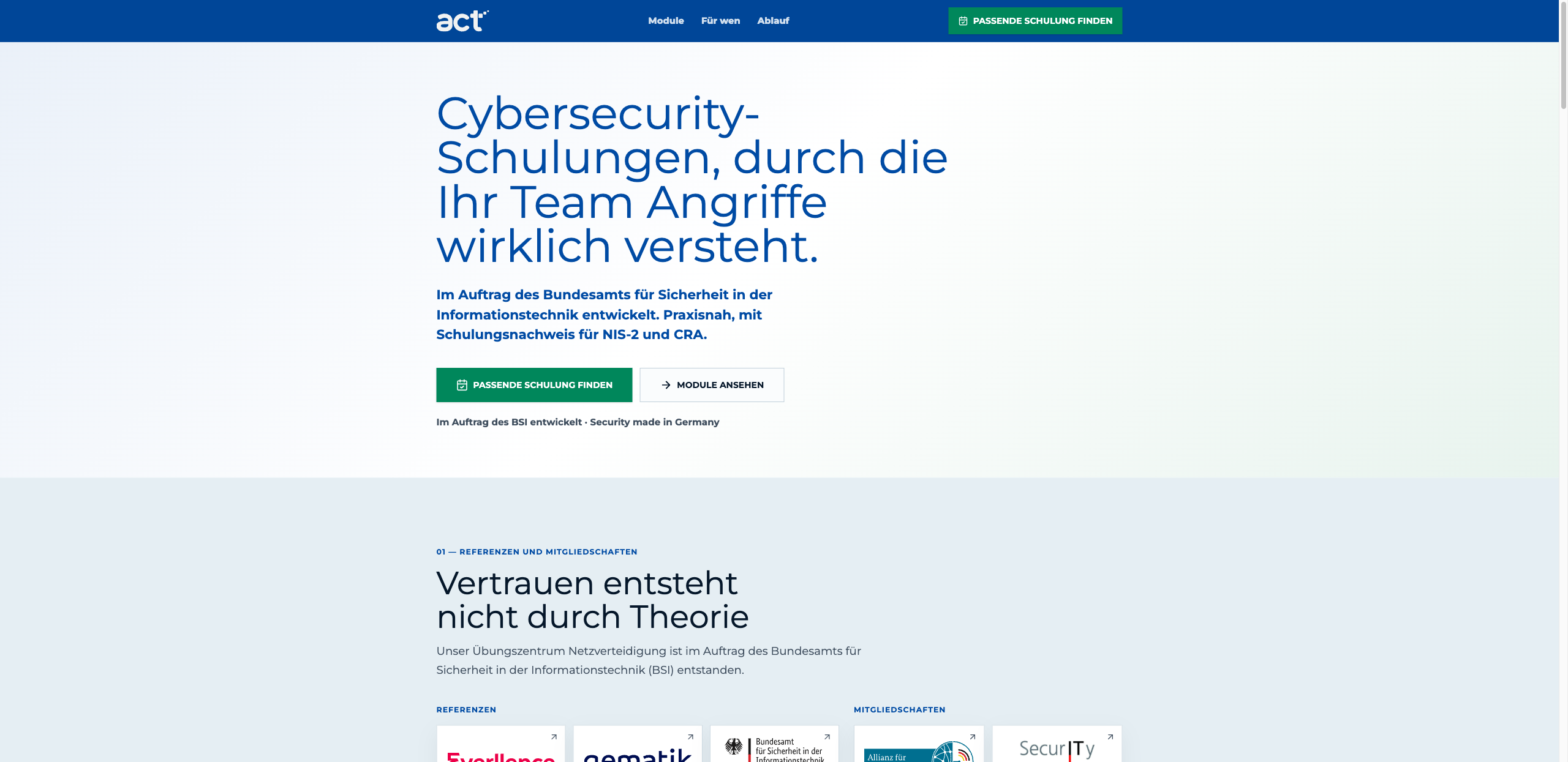 ACT Cybersecurity-Schulungen und technische Website-Kommunikation
